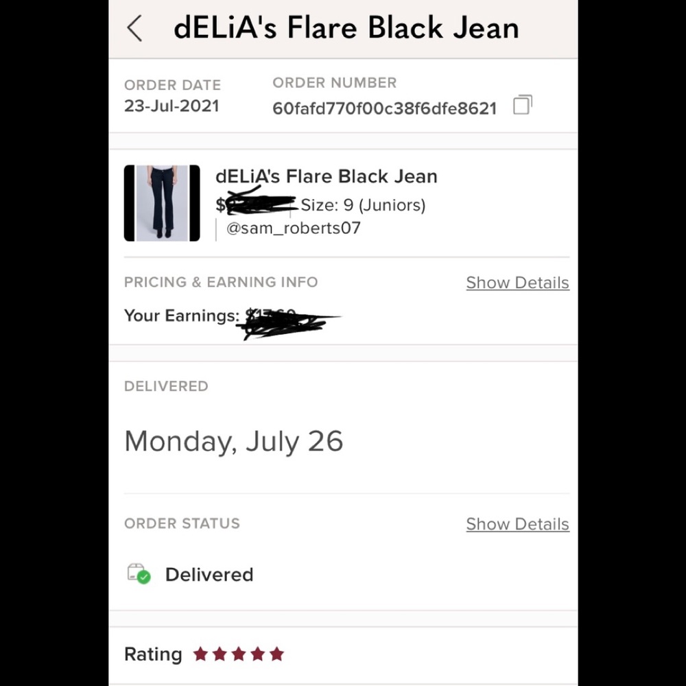 dELiA's Flare Black Jean - Picture 6 of 6